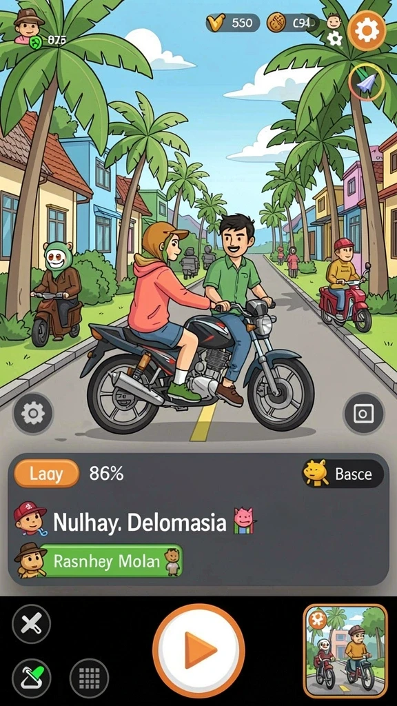 Karakter menarik dengan kemampuan unik di setiap level.