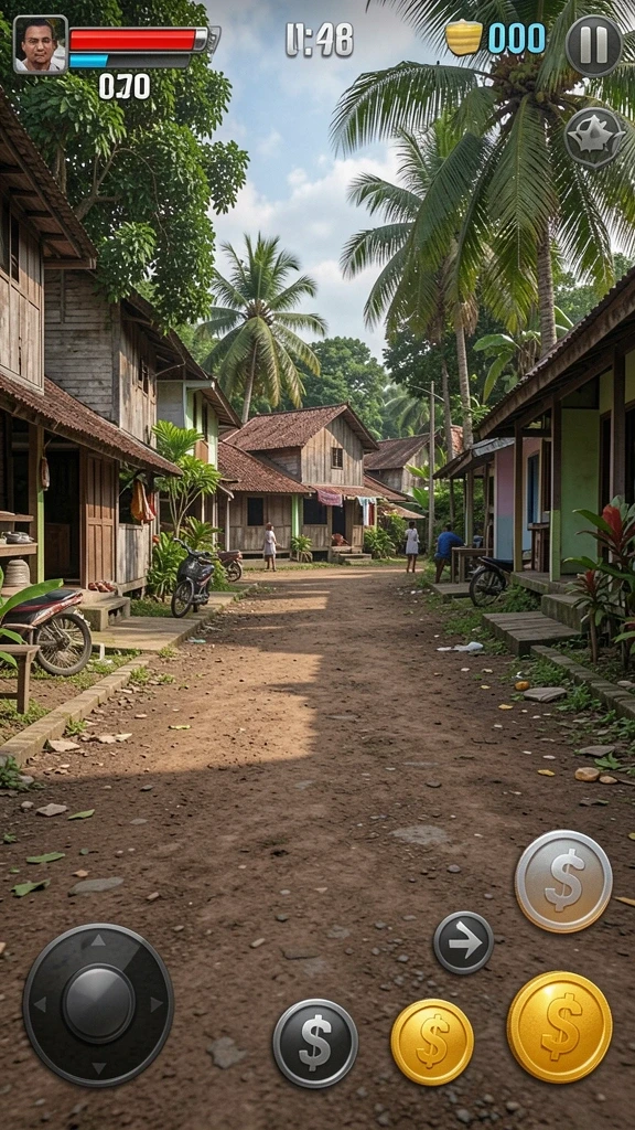 Tangkapan layar menunjukkan karakter utama yang sedang menjelajahi hutan mistis.