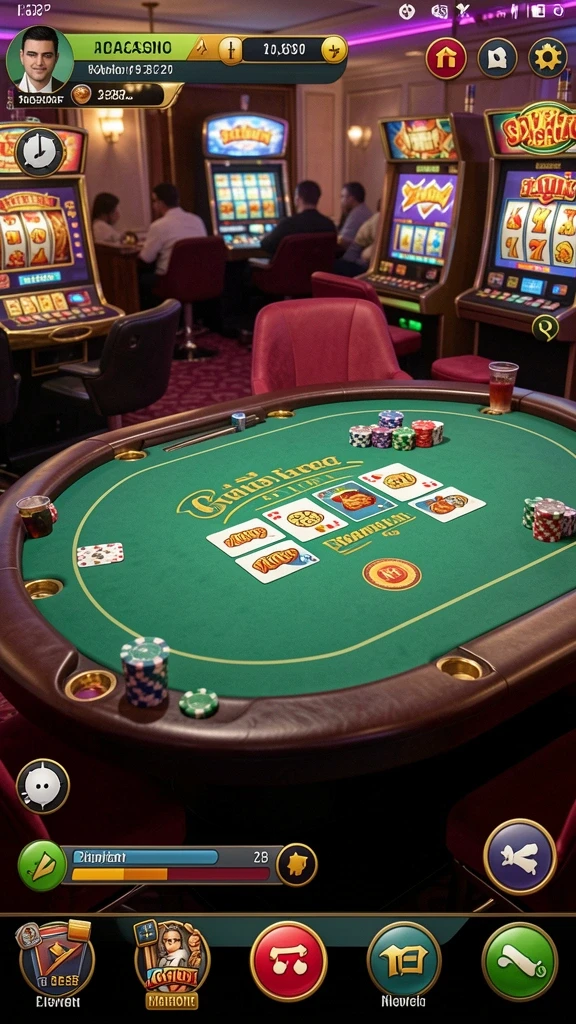 Tampilan permainan poker dengan grafis yang menarik.