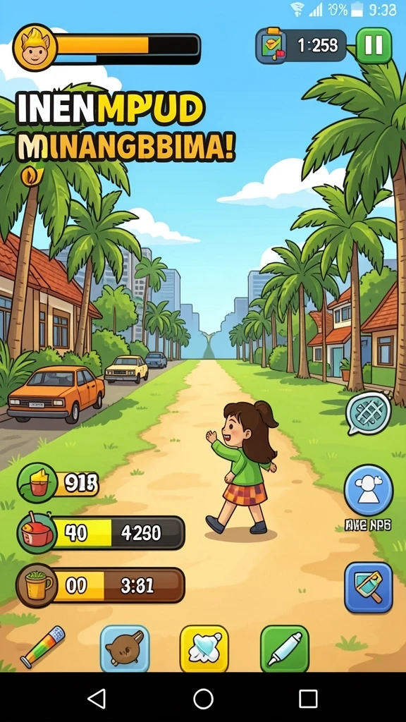 Screenshot menampilkan pemandangan level yang menakjubkan.